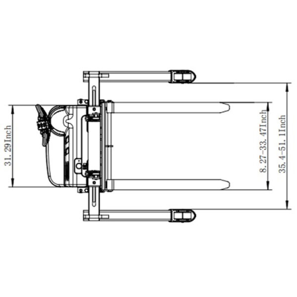 EKKO Full Lithium Powered Straddle Stacker 2640 lb Cap, EB12E-98Li - Image 4